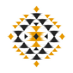 Ikat ethnic pattern art. American, Mexican style. Background Aztec tribal ornament. Design for fabric, clothing, textile, logo, symbol.