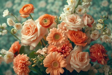 Elegant floral arrangement with a mix of orange and white flowers.