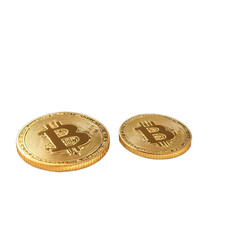 bitcoins isolated on white background 