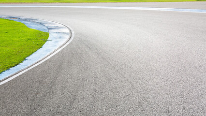 Asphalt race track with black tire mark texture and background, Abstract asphalt road race track background , Tire mark on race track texture and background.