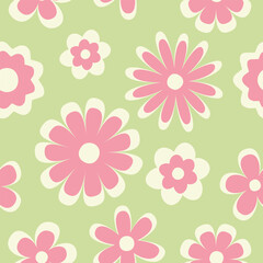 flower floral seamless repeat pattern. this is a  colorful flower vector illustration. Design for decorative, wallpaper, shirts, clothing, tablecloths, blankets, wrapping, texture, textile, fabric  
