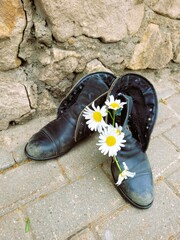 boots and flowers