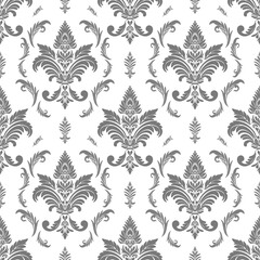 damask seamless pattern background. Classical luxury old fashioned damask ornament, royal victorian seamless texture for wallpapers, textile, wrapping. Exquisite floral baroque template.