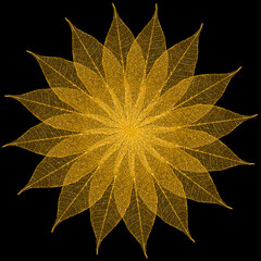 rosaces de feuilles sèches dorées 