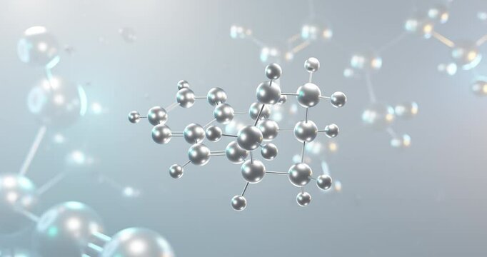 Varenicline rotating 3d molecule, molecular structure of autonomic drugs, seamless video