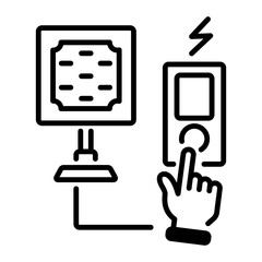 A line style icon of electric doorbell 