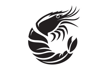 Naklejka premium shrimp fish of silhouette vector illustration