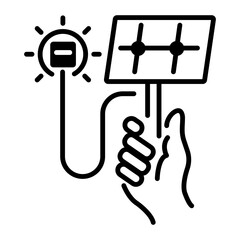 A line style icon of solar panel 