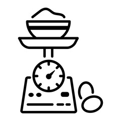 Kitchen scale icon in line style