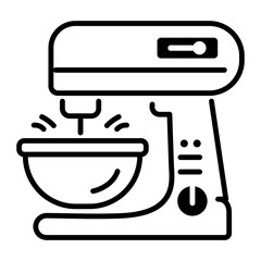 Mixing machine icon in linear style