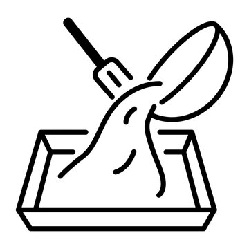 recommend clip art: Pouring batter icon in linear style