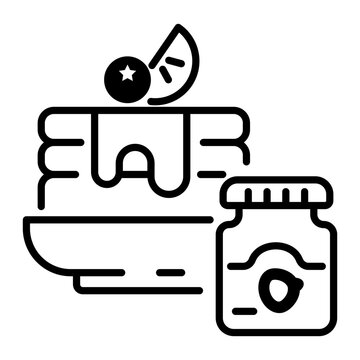 recommend clip art: Breakfast cakes icon in line style
