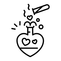 An icon of love drink in line style 