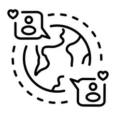 A line style icon of internet love 