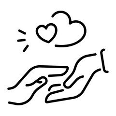 Obraz premium A line style icon of romantic touch 