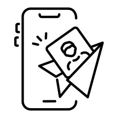 Send picture online, line style icon 