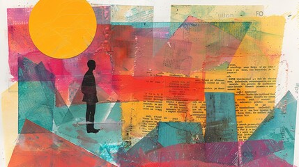 Fototapeta premium pop collage illustration Abstract creative retro but contemporary pop art collage concept Generative AI 
