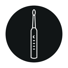 Electric toothbrush line black icon