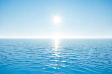 Fototapeta premium Calm Sea with Sun Glare
