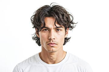 Fototapeta premium Portrait of a Young Man with Wavy Hair