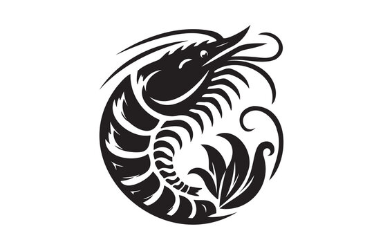 recommend clip art: shrimp fish of silhouette vector illustration