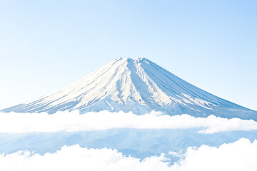 Mount Fuji Peeking Through Clouds