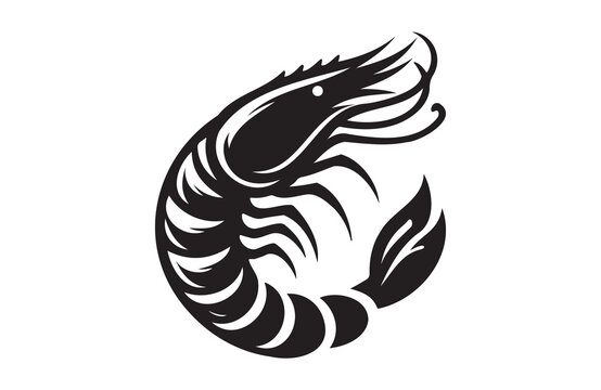 recommend clip art: shrimp fish of silhouette vector illustration