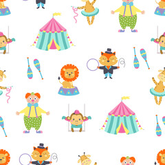 cute circus seamless pattern