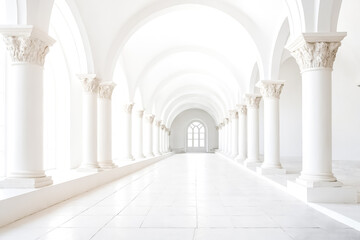 Fototapeta premium White Colonnade with Archway