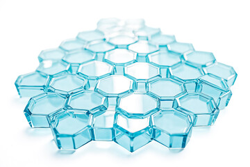 Abstract Geometric Pattern of Blue Hexagons