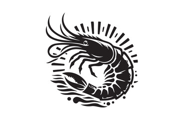 Naklejka premium shrimp fish of silhouette vector illustration