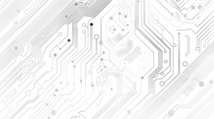 Abstract grey circuit line technology pattern on white background, futuristic vector illustration of digital circuitry design for tech backgrounds and electronic innovation concepts


