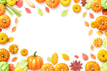 Autumnal Pumpkin and Leaf Frame