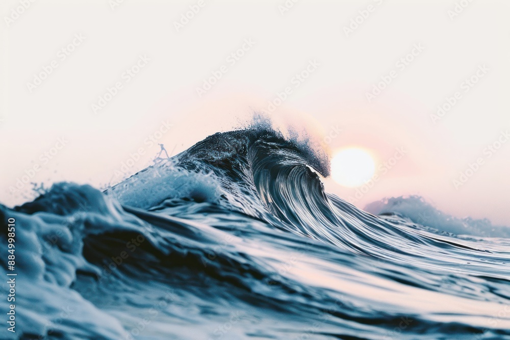 Poster Majestic ocean wave sunrise