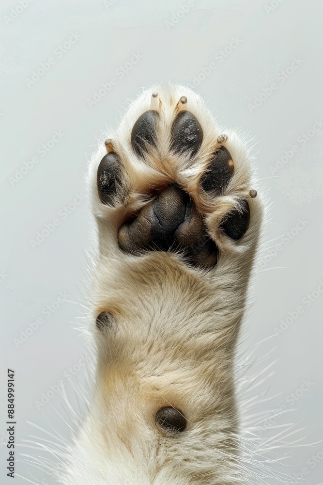 Sticker close-up cat paw pads