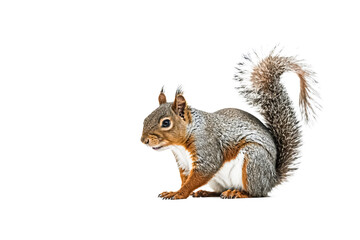 Obraz premium Grey squirrel isolated on white background
