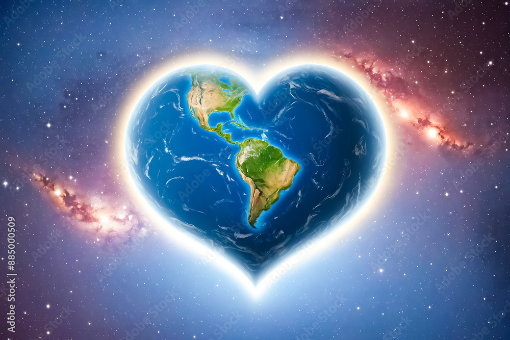 Poster Earth in a Heart Shape