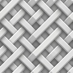 Seamless white geometric pattern background with interwoven design. Modern 3D effect for web, wallpaper, and print. Grey tonality adds a sleek look.
