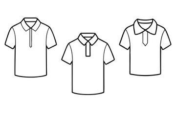 Polo Shirt line art stylish garment illustration