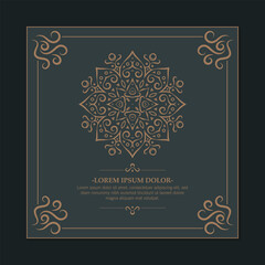 Vintage ornament greeting card vector template