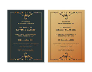 Luxury Invitation card vector design vintage style