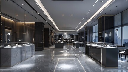 Obraz premium modern jewelry shop interior luxury elegance design