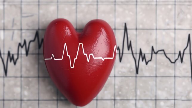 Detailed ECG showing inflammation effects, heart disorder inflammation, electrical cardiac health monitoring