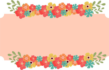 Flowers With Empty Ractangel Ban