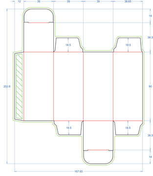Serum - Packaging Dieline Size 40 x 40 x 95 mm