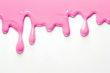Pink paint dripping on white