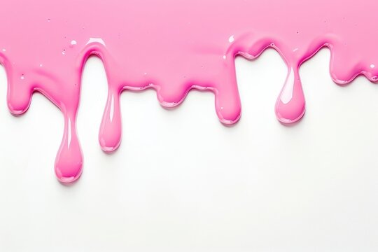 Pink paint dripping on white