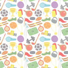 Seamless sport pattern. Background with sports icons