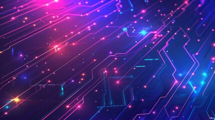 Fototapeta premium Ultra-futuristic tech abstract background featuring high-tech digital elements, neon light effects, and sleek geometric patterns. Ideal for modern technology, innovation, and digital design concepts. 