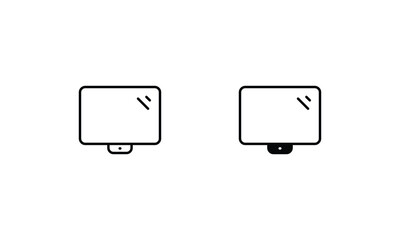 Flat Screen Tv icons set isolate white background vector stock illustration.